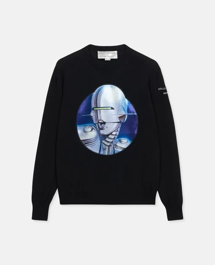 Unisex Sweatshirts Stella McCartney Sexy Robot Oversized RWS Wool Jumper Black Unisex Sweatshirts Stella McCartney Sexy Robot Oversized RWS Wool Jumper Black