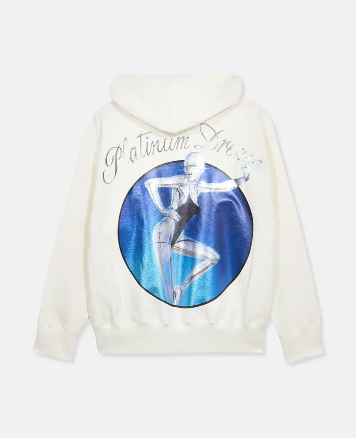 Unisex Sweatshirts Stella McCartney Sexy Robot Print Organic Cotton Hoodie Natural
