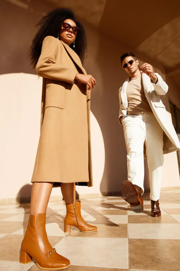 Vinci Leather Boots and Booties The Bukres Tan Leather Block Heel Mid Calf Boot 8211 Women