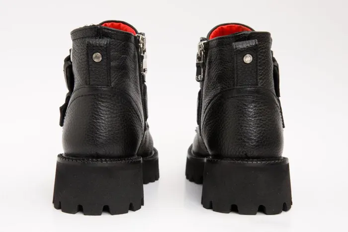 Vinci Leather Boots and Booties The Harry Black Leather Double Monk Ankle Boot 8211 Women