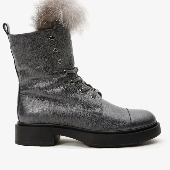 Vinci Leather Boots and Booties The Kajapati Grey Leather Natural Fur Mid Calf Boot 8211 Women Vinci Leather Boots and Booties The Kajapati Grey Leather Natural Fur Mid Calf Boot 8211 Women