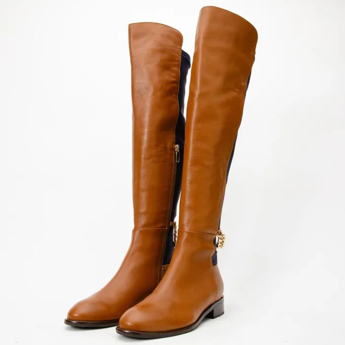 Vinci Leather Boots and Booties The Tallin Tan Leather Knee High Boot 8211 Women