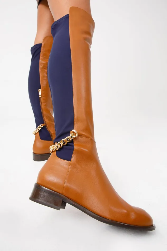 Vinci Leather Boots and Booties The Tallin Tan Leather Knee High Boot 8211 Women