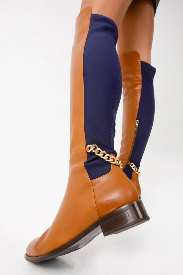 Vinci Leather Boots and Booties The Tallin Tan Leather Knee High Boot 8211 Women