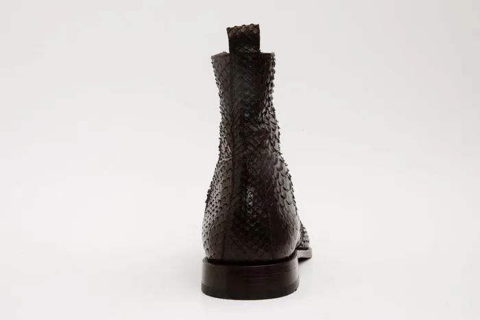Vinci Leather Boots The Boss Brown Pythn Snk ZipUp Leather Boot Limited Edition 8211 Men
