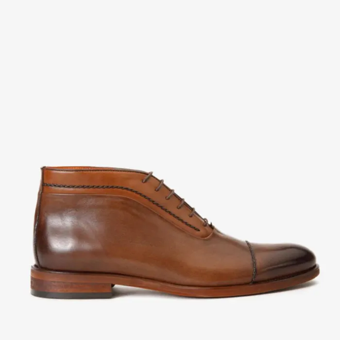 Vinci Leather Boots The Rome Tan Leather Oxford CapToe Boot 8211 Men