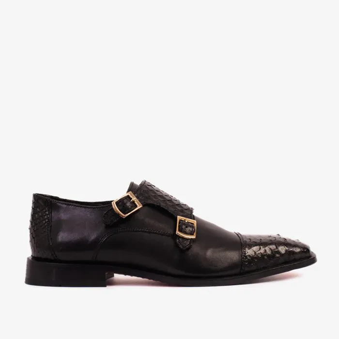 Vinci Leather Dress Shoes The Bishkek Black Leather Cap Toe Double Monk Strap Shoe 8211 Men Vinci Leather Dress Shoes The Bishkek Black Leather Cap Toe Double Monk Strap Shoe 8211 Men