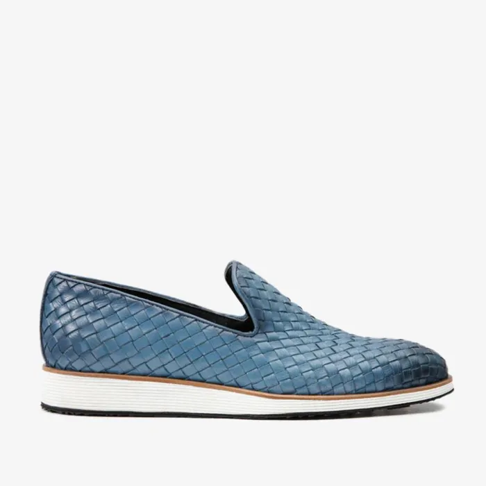 Vinci Leather Dress Shoes The Ostrava Blue Leather Woven Slipon Loafer Shoe 8211 Men Vinci Leather Dress Shoes The Ostrava Blue Leather Woven Slipon Loafer Shoe 8211 Men