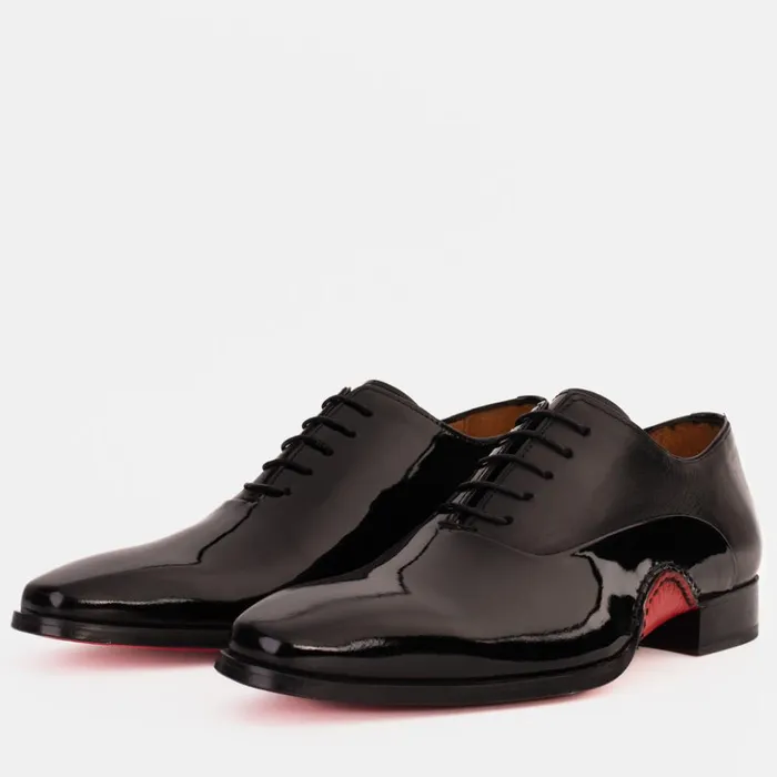 Vinci Leather Dress Shoes The Royal Hand Craft Black Patent Leather Plain Toe Oxford Shoe 8211 Men
