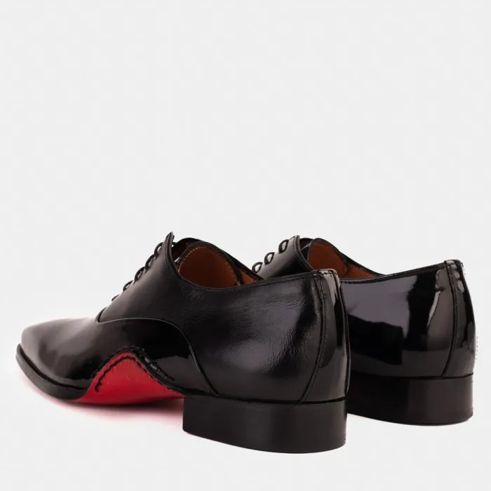 Vinci Leather Dress Shoes The Royal Hand Craft Black Patent Leather Plain Toe Oxford Shoe 8211 Men