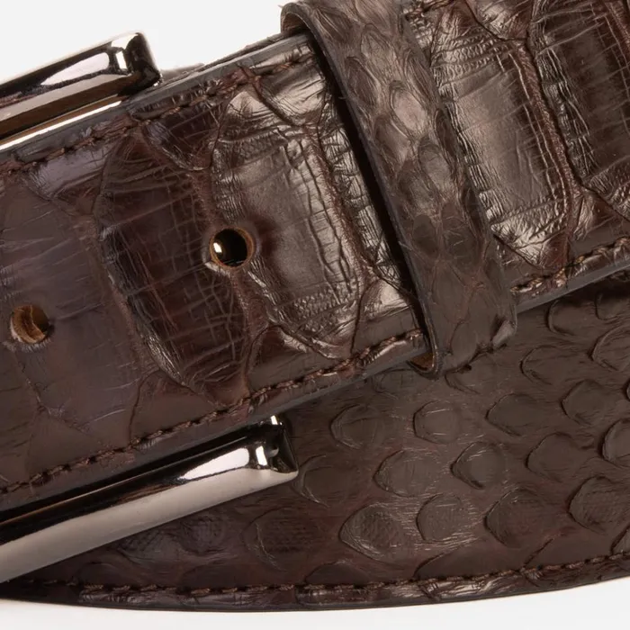 Vinci Leather Leather Belts The Boss Brown Python Sneak Leather Leather Belt 8211 Men