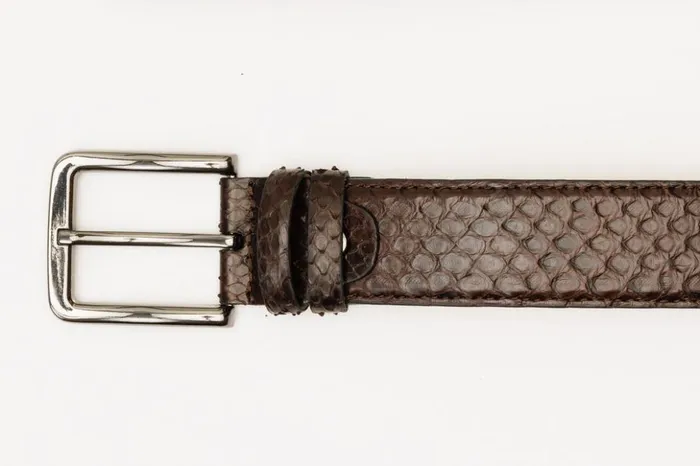 Vinci Leather Leather Belts The Boss Brown Python Sneak Leather Leather Belt 8211 Men