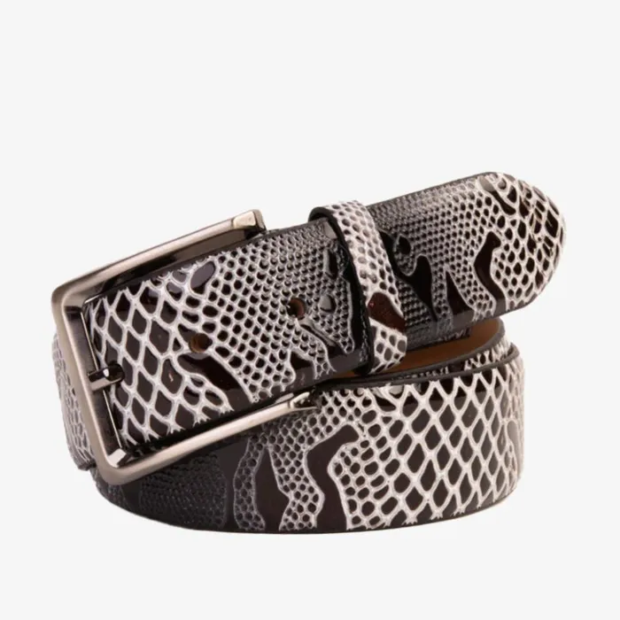 Vinci Leather Leather Belts The Milano BlackWhite Leather Belt Limited Edition 8211 Men