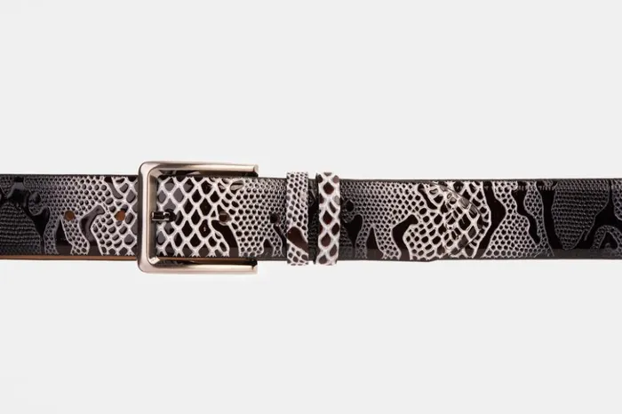 Vinci Leather Leather Belts The Milano BlackWhite Leather Belt Limited Edition 8211 Men