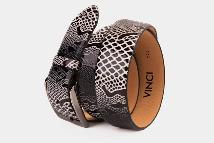 Vinci Leather Leather Belts The Milano BlackWhite Leather Belt Limited Edition 8211 Men