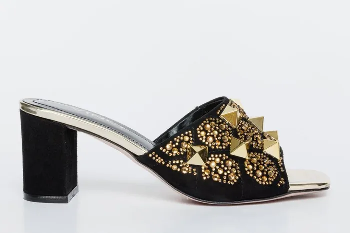 Vinci Leather Sandals The Chantilly Black Glitter Leather Sandal 8211 Women