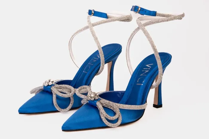 Vinci Leather Sandals The Floransa Sax Blue Leather Pointy Toe Ankle Strap Sandal 8211 Women
