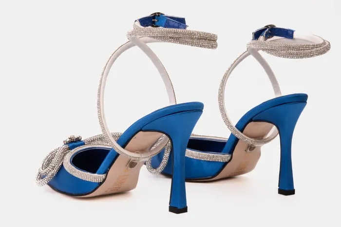 Vinci Leather Sandals The Floransa Sax Blue Leather Pointy Toe Ankle Strap Sandal 8211 Women