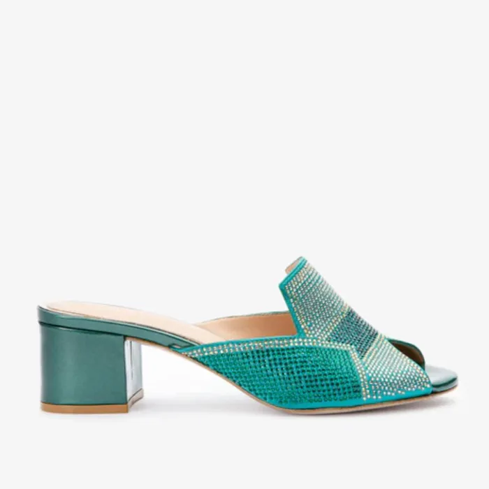 Vinci Leather Sandals The Magnolia Green Glitter Leather Sandal 8211 Women