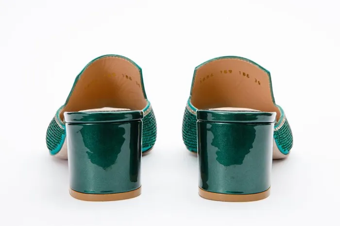 Vinci Leather Sandals The Magnolia Green Glitter Leather Sandal 8211 Women