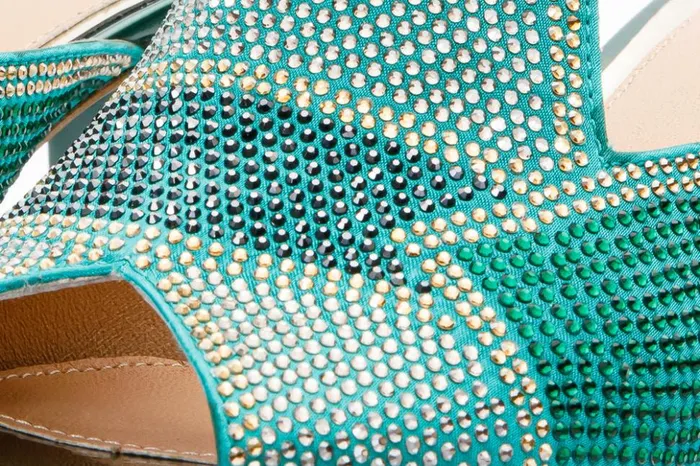 Vinci Leather Sandals The Magnolia Green Glitter Leather Sandal 8211 Women