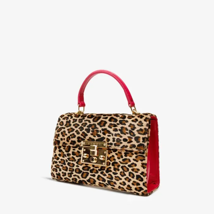Vinci Leather Sandals The Olbia Leopard Leather Hanbag 8211 Women