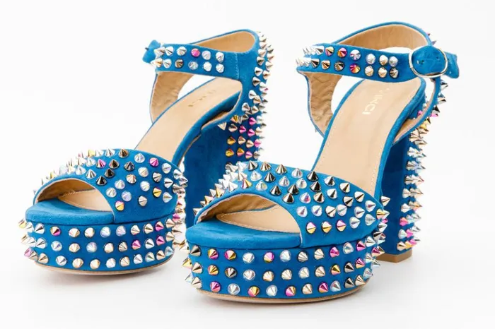 Vinci Leather Sandals The Tampico Blue Suede Leather Spike Platform Heel Sandal 8211 Women