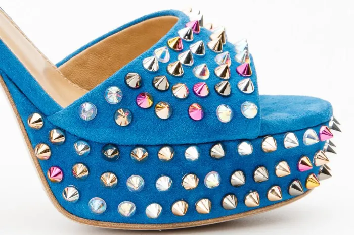 Vinci Leather Sandals The Tampico Blue Suede Leather Spike Platform Heel Sandal 8211 Women