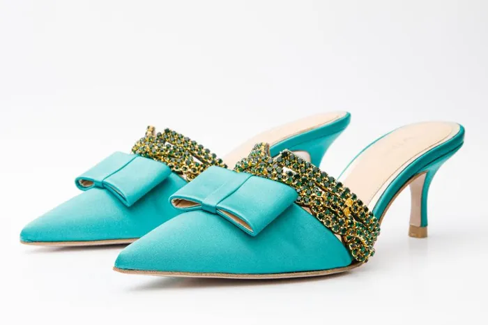 Vinci Leather Sandals The Volga Green Leather Kitten Heel Pointy Toe Sandal 8211 Women