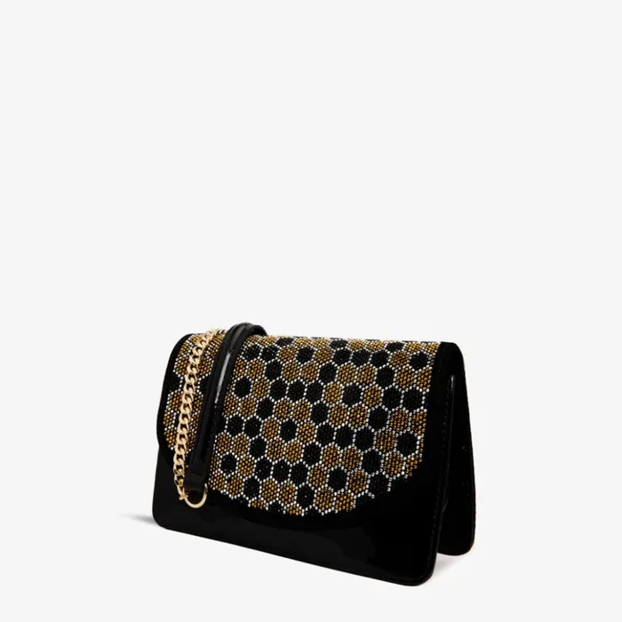Vinci Leather Women Bags The Bolu Black Glitter Leather Handbag 8211 Women
