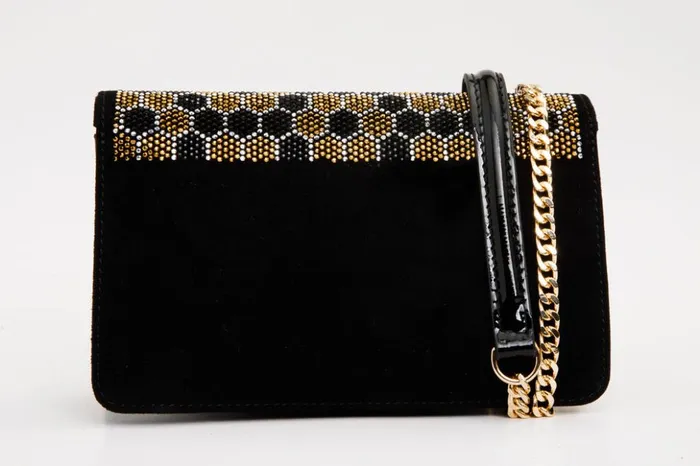 Vinci Leather Women Bags The Bolu Black Glitter Leather Handbag 8211 Women