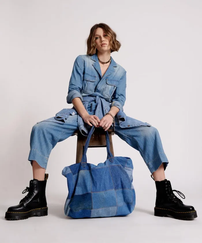 VINTAGE REWORKED PATCHWORK DENIM BAG Women One Teaspoon Bags
