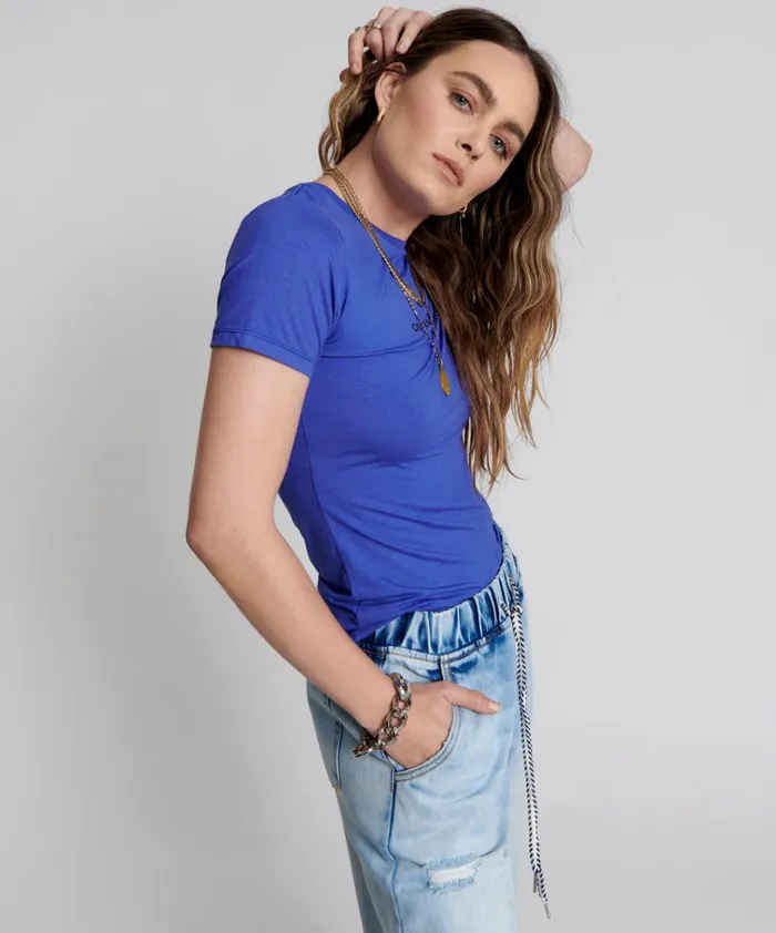 VIOLET LOGO FITTED TEE Women One Teaspoon Tees and Tanks VIOLET LOGO FITTED TEE Women One Teaspoon Tees and Tanks