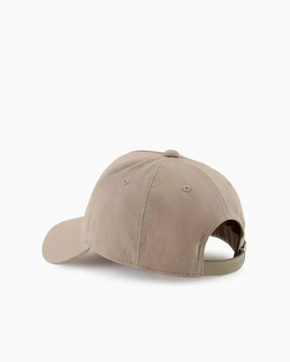 Visor Cap With Logo Beige Men Armani Hats And Gloves