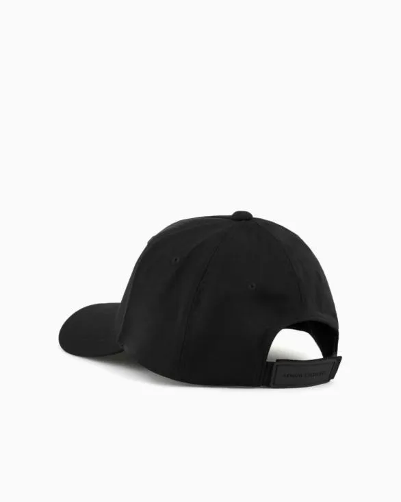 Visor Cap With Logo Black Men Armani Hats And Gloves