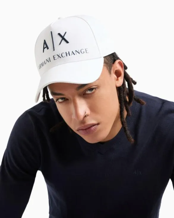 Visor Cap With Logo White Men Armani Hats And Gloves Visor Cap With Logo White Men Armani Hats And Gloves