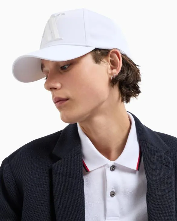 Visor Cap With Logo White Men Armani Hats And Gloves Visor Cap With Logo White Men Armani Hats And Gloves