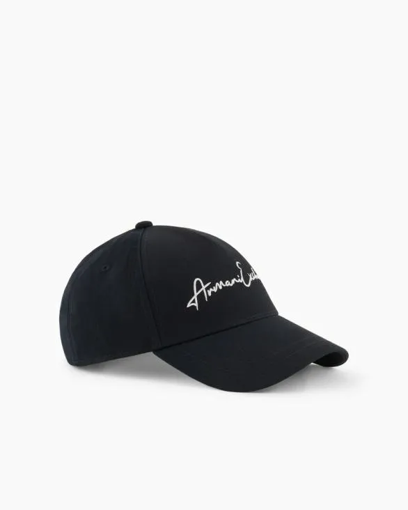 Visor Hat With Maxi Logo Navyblue Men Armani Hats And Gloves