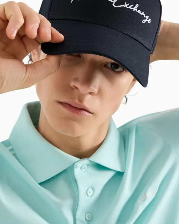 Visor Hat With Maxi Logo Navyblue Men Armani Hats And Gloves