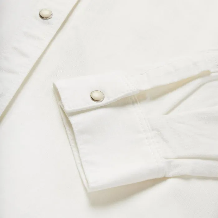 Western Embroidered Denim Shirt White Women Stetson Western Shirts