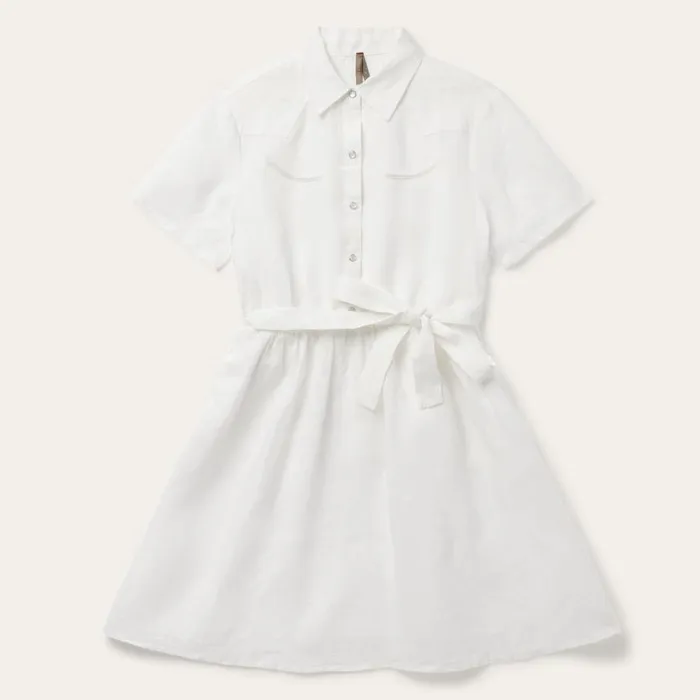 White Linen Shirt Dress White Women Stetson Mini