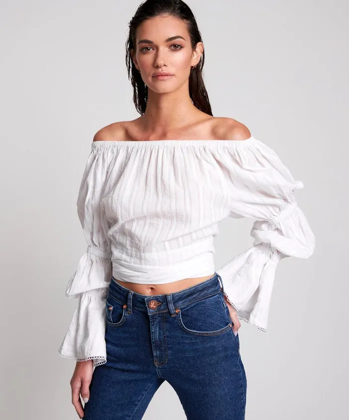 WHITE SUMMER NIGHTS CROP Women One Teaspoon Tops