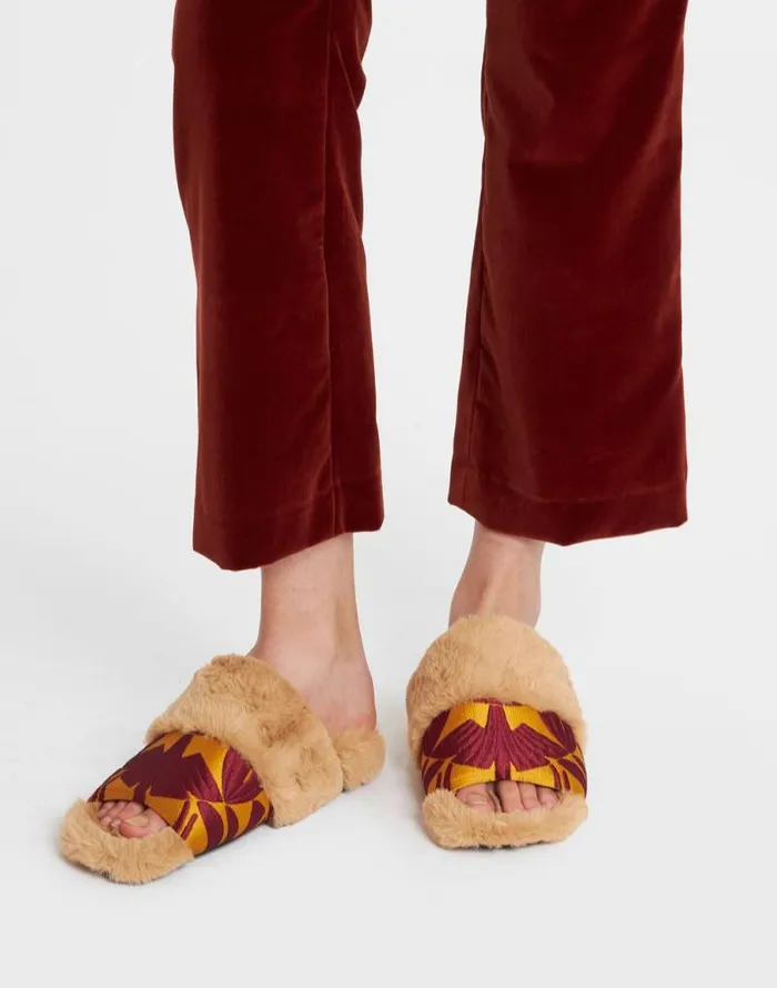 Winter Slides Papyrus Gold Women La Double J Shoes Winter Slides Papyrus Gold Women La Double J Shoes