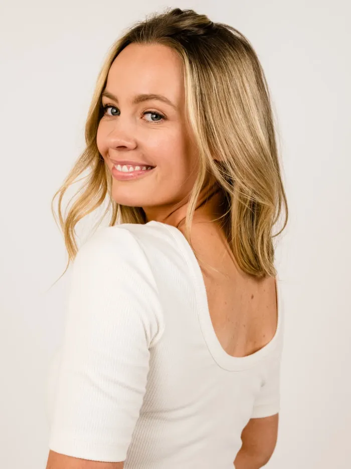 Women Able Christiana Scoop Back Tee Almond Tops