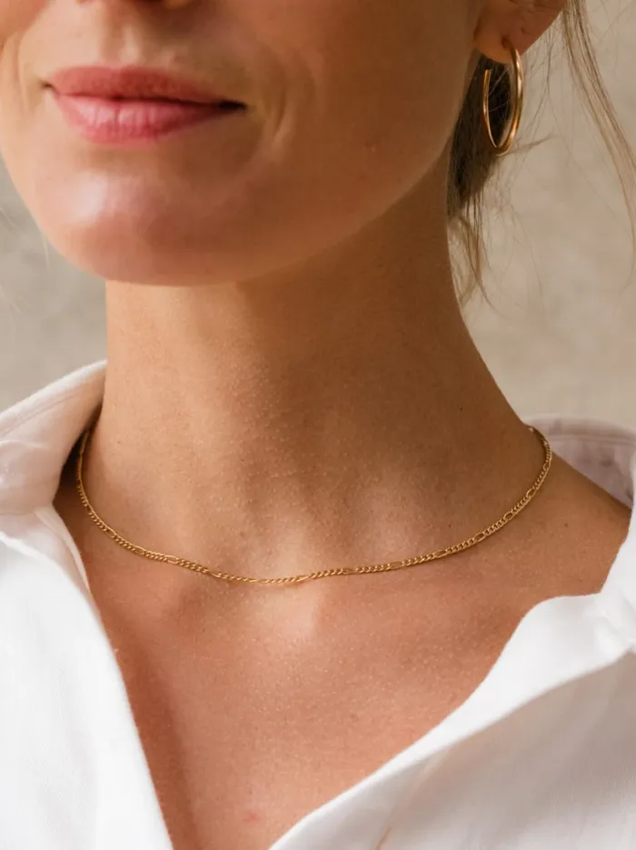 Women Able Figaro Chain Necklace 14k Goldfilled Necklaces