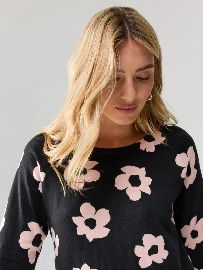Women All Day Long Sweater Rose Smoke Flower Pop Sanctuary Clothing Sweaters and Cardis Women All Day Long Sweater Rose Smoke Flower Pop Sanctuary Clothing Sweaters and Cardis