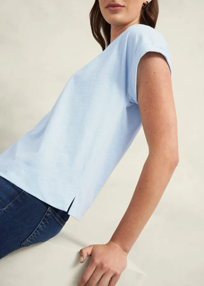 Women Alycia Cotton Slub TShirt Pale Blue Hobbs Tops