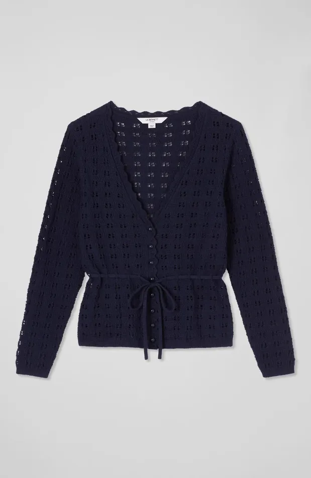 Women Amie Navy Organic Cotton Cardigan Navy LKBennett Knitwear