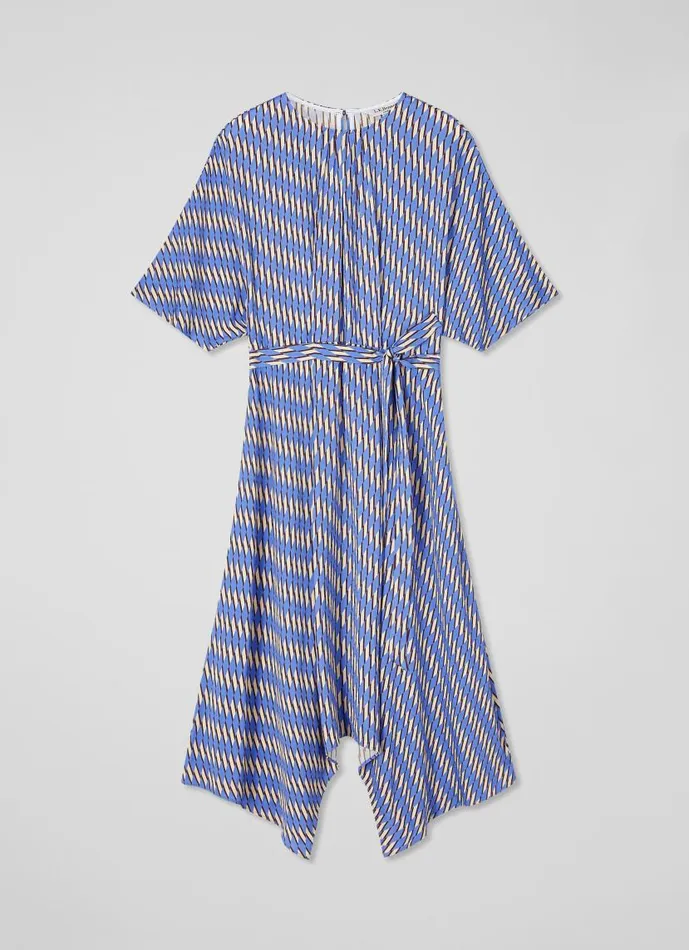 Women Anni Blue Geometric Print Handkerchief Hem Dress Multi LKBennett Dresses Women Anni Blue Geometric Print Handkerchief Hem Dress Multi LKBennett Dresses