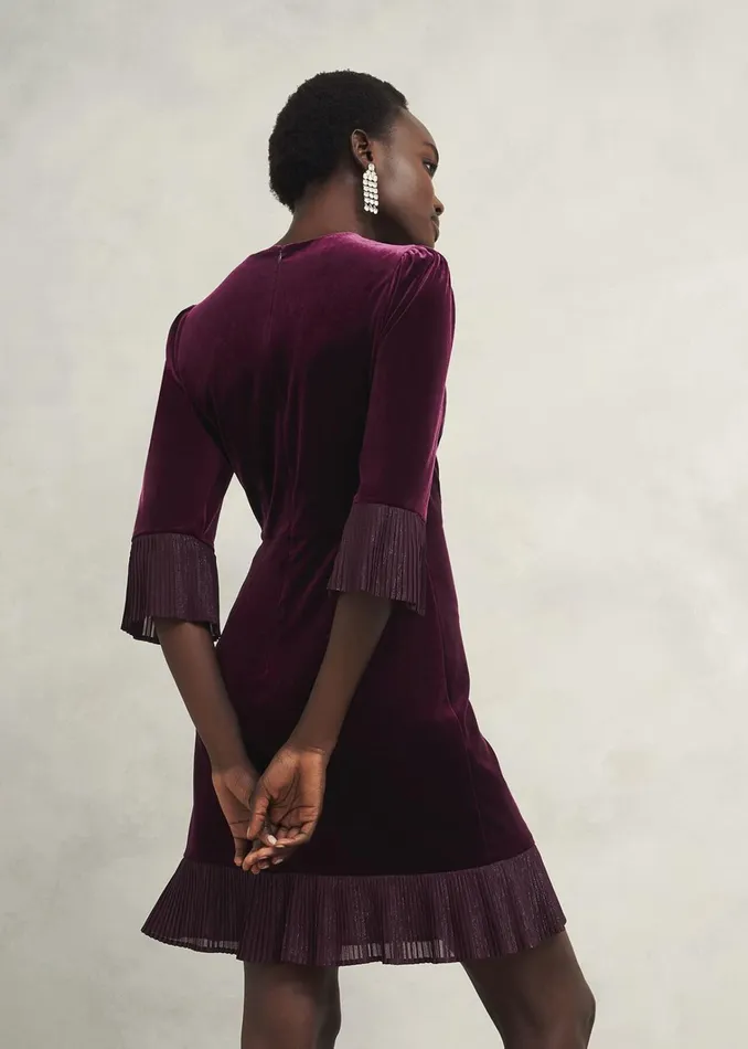 Women Ashley Velvet Dress Warm Plum Hobbs Dresses and Jumpsuits